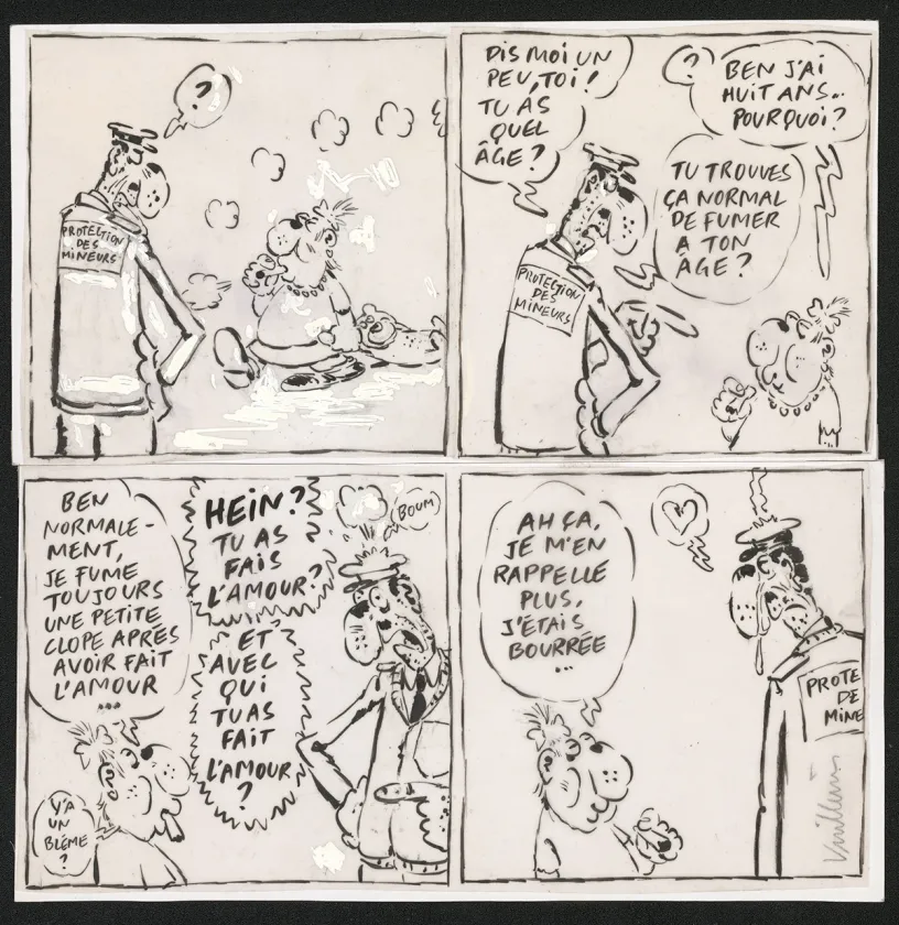 Black and white original page, Philippe Vuillemin