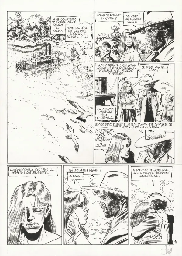 Black and white original page, Louisiana, La Couleur du Sang (T.3), Gontran Toussaint