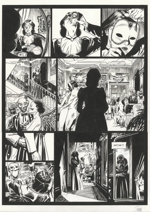 Black and white original page, Louisiana, La Couleur du Sang (T.2), Gontran Toussaint