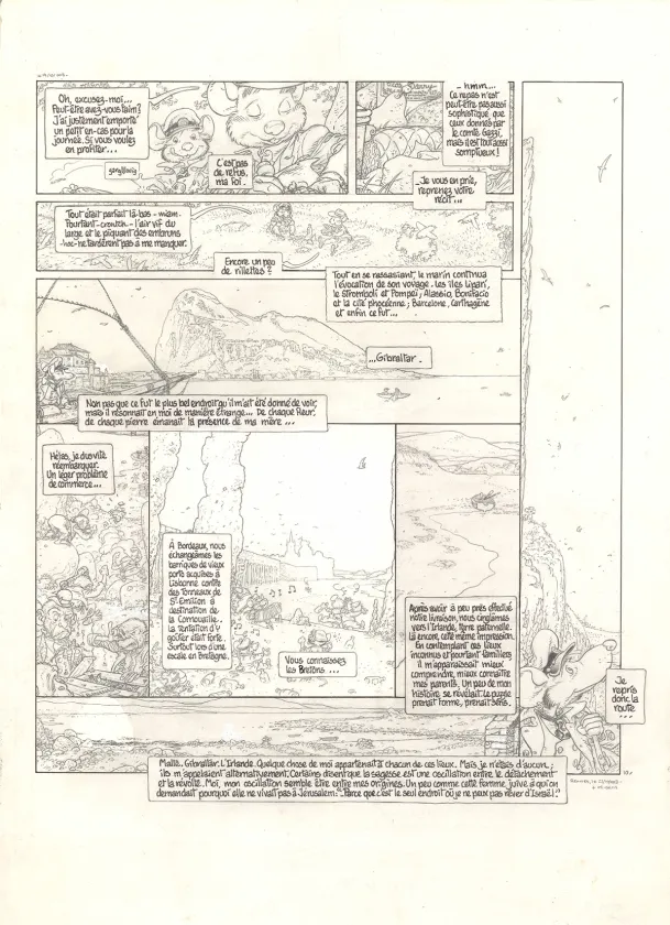 Black and white original page, Le Vent dans les Saules , Le Bois Sauvage (T.1), Michel Plessix
