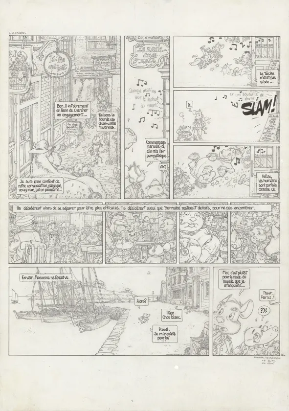 Black and white original page, Le Vent dans les Sables , L'Invitation au voyage (T.1), Michel Plessix