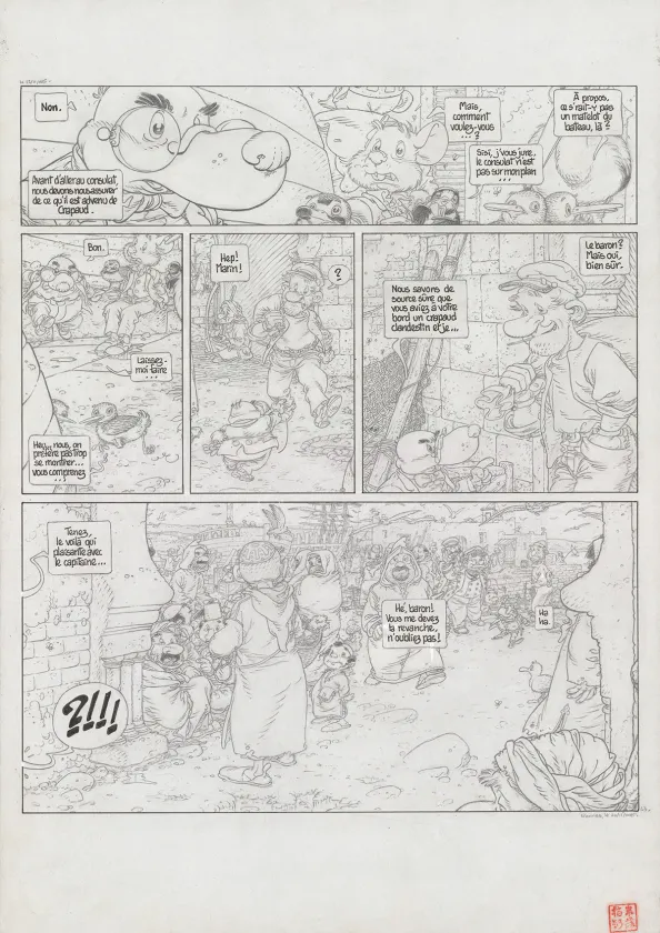 Black and white original page, Le Vent dans les Sables , L'Invitation au voyage (T.1), Michel Plessix