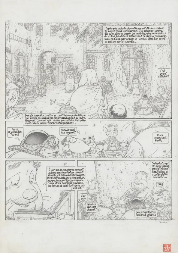 Planche noir et blanc, Le Vent dans les Sables , La Tentation du Désert (T.3), Michel Plessix