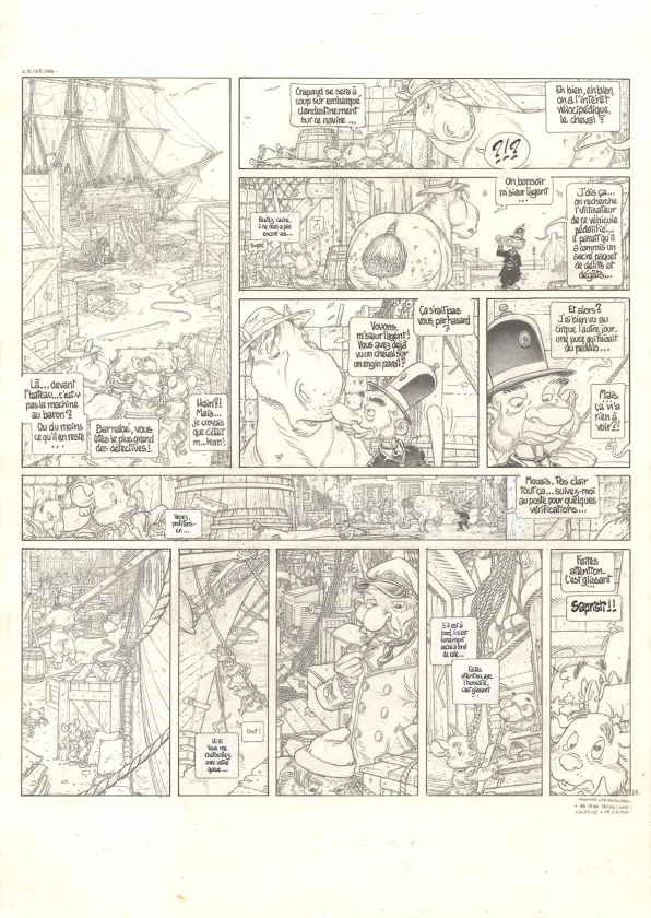 Planche noir et blanc, Le Vent dans les Sables , L'Invitation au voyage (T.1), Michel Plessix
