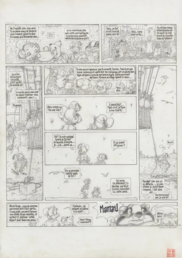 Planche noir et blanc, Le Vent dans les Sables , Du Souk dans la Casbah (T.5), Michel Plessix
