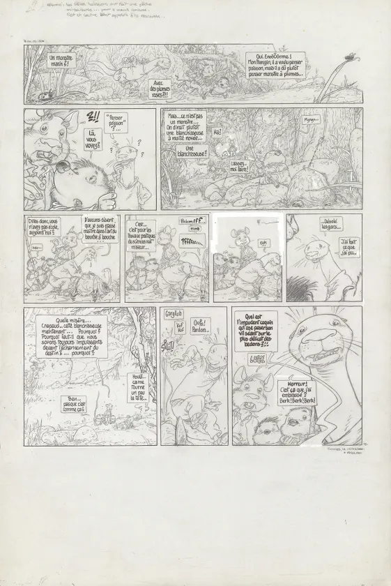 Planche noir et blanc, Le Vent dans les Saules , Foutoir au manoir (T.4), Michel Plessix