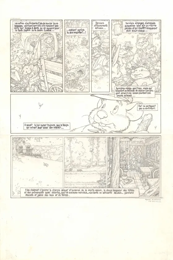 Black and white original page, Le Vent dans les Sables , L'Invitation au voyage (T.1), Michel Plessix