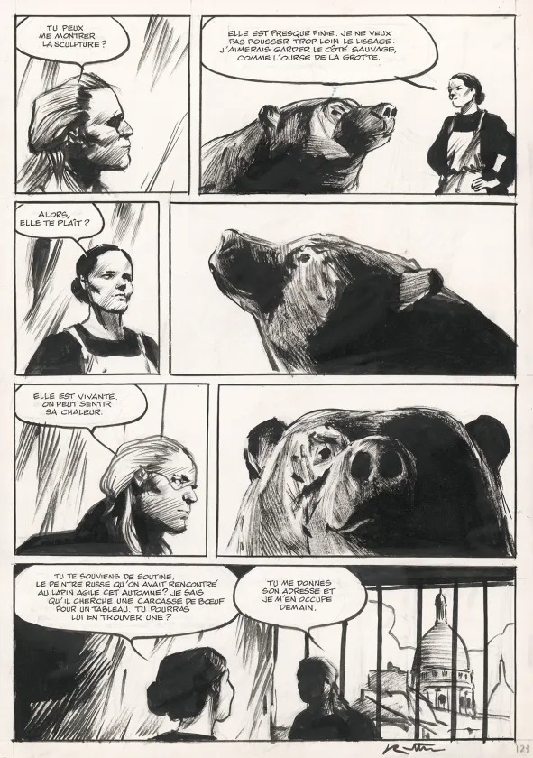 Black and white original page, La Dernière Reine, Jean-Marc Rochette
