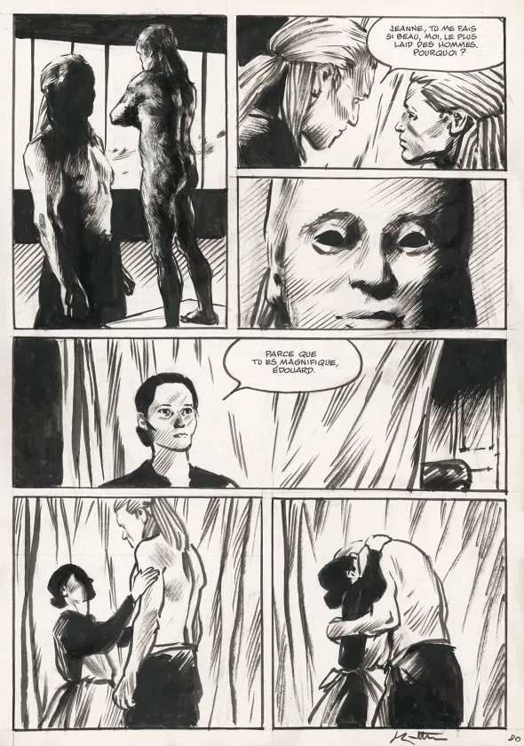 Planche noir et blanc, La Dernière Reine, Jean-Marc Rochette