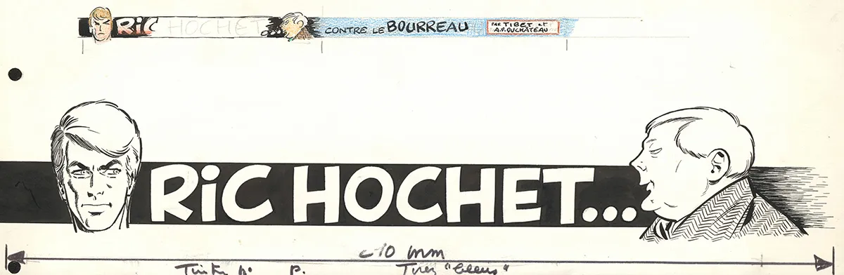 Illustration noir et blanc, Ric Hochet, Ric Hochet contre le Bourreau (T.14),  Tibet