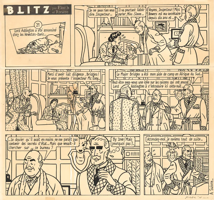Black and white original page, Blitz, Jean-Claude Floc'h
