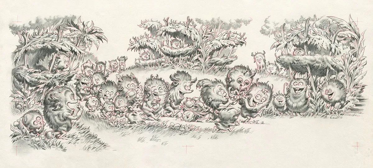 Illustration noir et blanc, Monstre , Monstre n'est pas bleu, Stan Manoukian