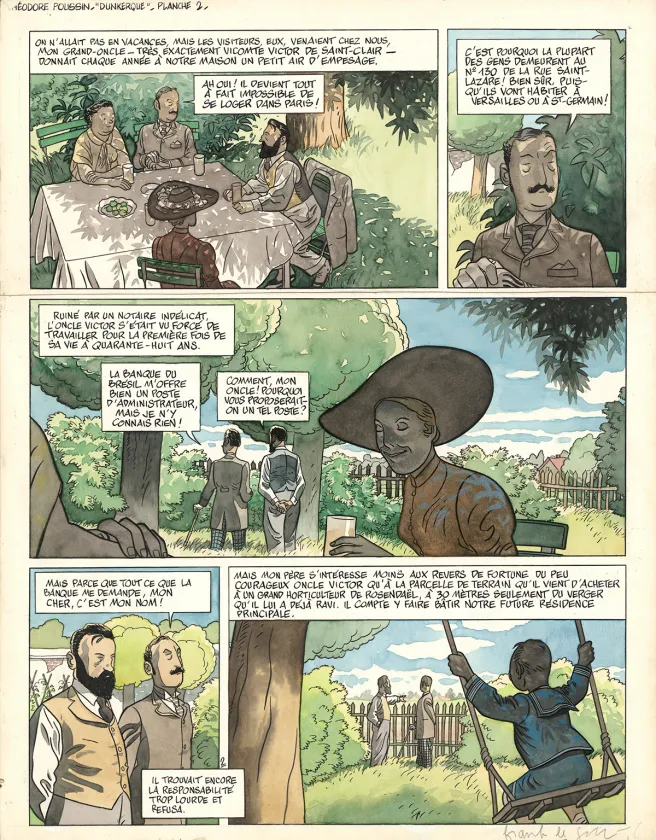 Colored original page, Théodore Poussin, La  vallée des roses (T.7), Frank Le Gall