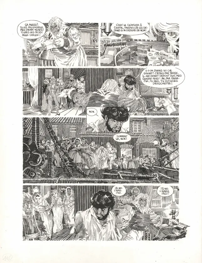 Planche noir et blanc, Les Travailleurs de la mer, Michel Durand
