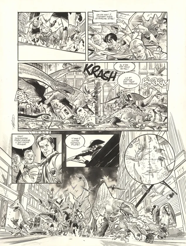 Planche noir et blanc, The Kong Crew, Central Dark (T.3), Eric Herenguel