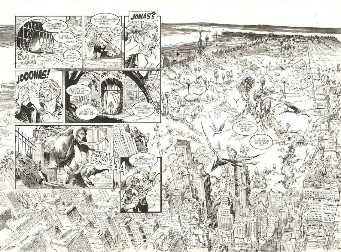 Black and white original page, The Kong Crew, Manhattan Jungle (T.1), Eric Herenguel