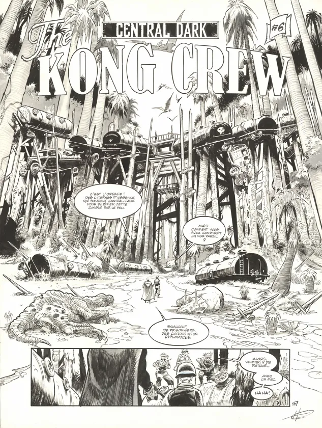 Planche noir et blanc, The Kong Crew, Central Dark (T.3), Eric Herenguel