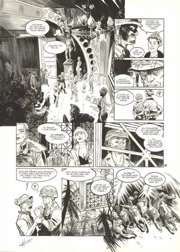 Planche noir et blanc, The Kong Crew, Hudson Megalodon (T.2), Eric Herenguel