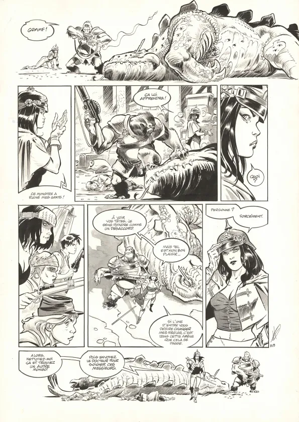 Planche noir et blanc, The Kong Crew, Hudson Megalodon (T.2), Eric Herenguel