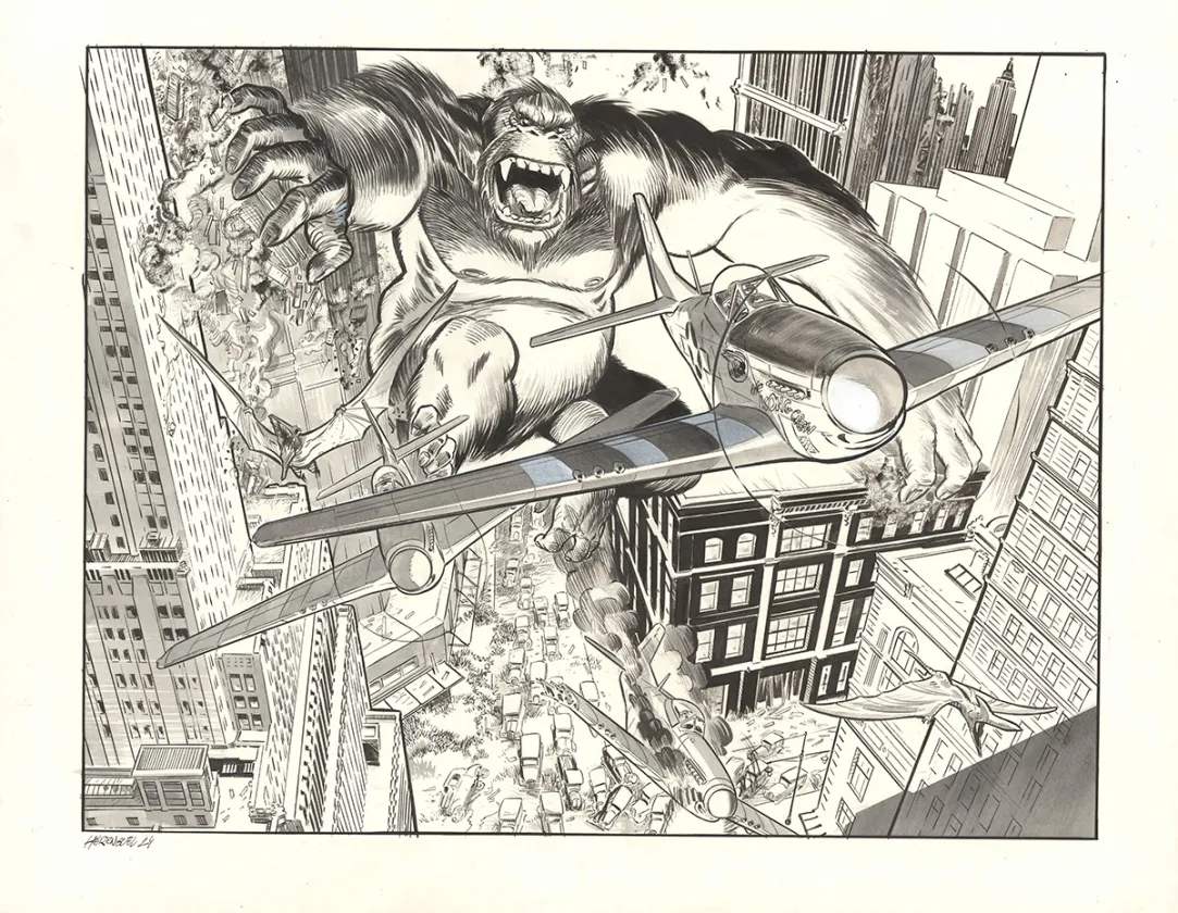 Illustration noir et blanc, The Kong Crew, Eric Herenguel
