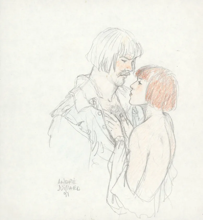 Colored illustration, Les 7 Vies de l'Épervier, La Marque du Condor (T.7), André Juillard