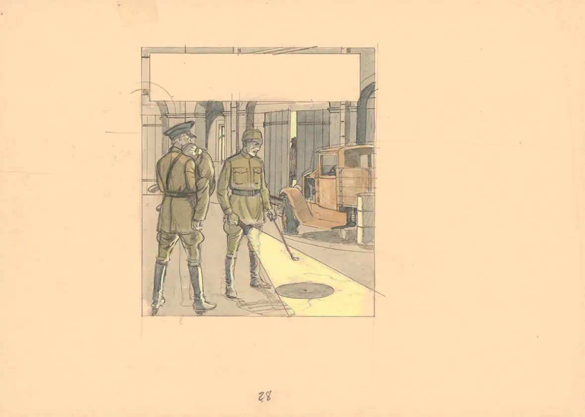 Illustration couleur, Blake et Mortimer, La Machination Voronov (T.14), André Juillard