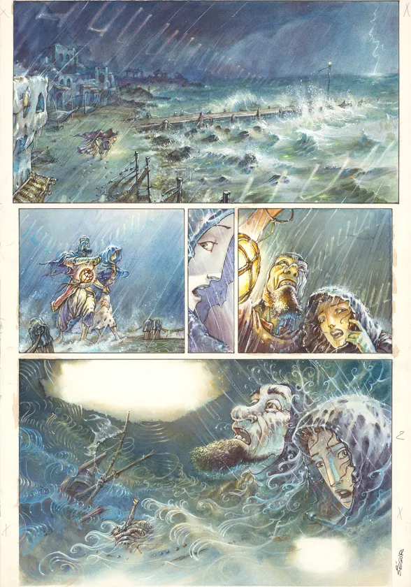 Colored original page, Le Roi des méduses, Thierry Ségur