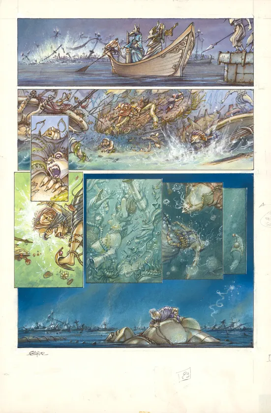 Planche couleur, Le Roi des méduses, Thierry Ségur