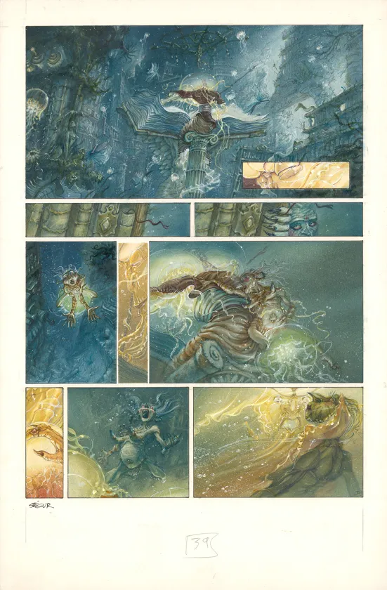 Colored original page, Le Roi des méduses, Thierry Ségur