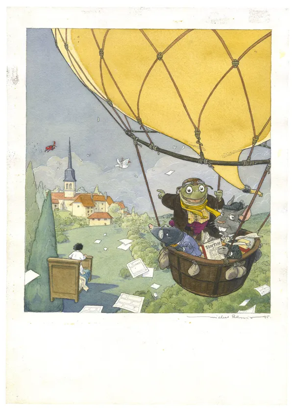 Colored illustration, Le Vent dans les Saules , Michel Plessix