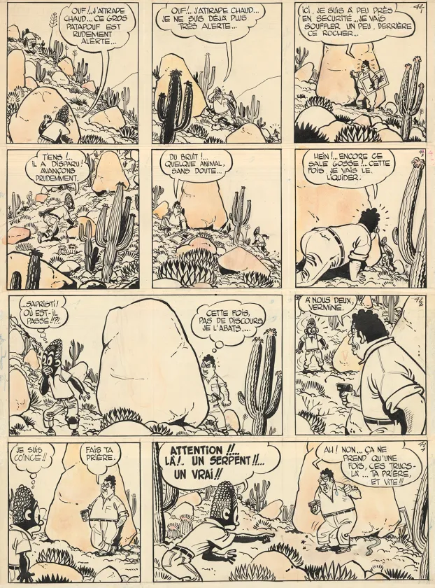 Planche noir et blanc, Blondin et Cirage,  Jijé