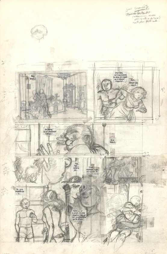 Black and white original page, Julien Boisvert , Jikuri (T.3), Michel Plessix