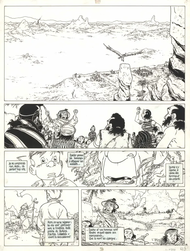 Black and white original page, Julien Boisvert , Neêkibo (T.1), Michel Plessix