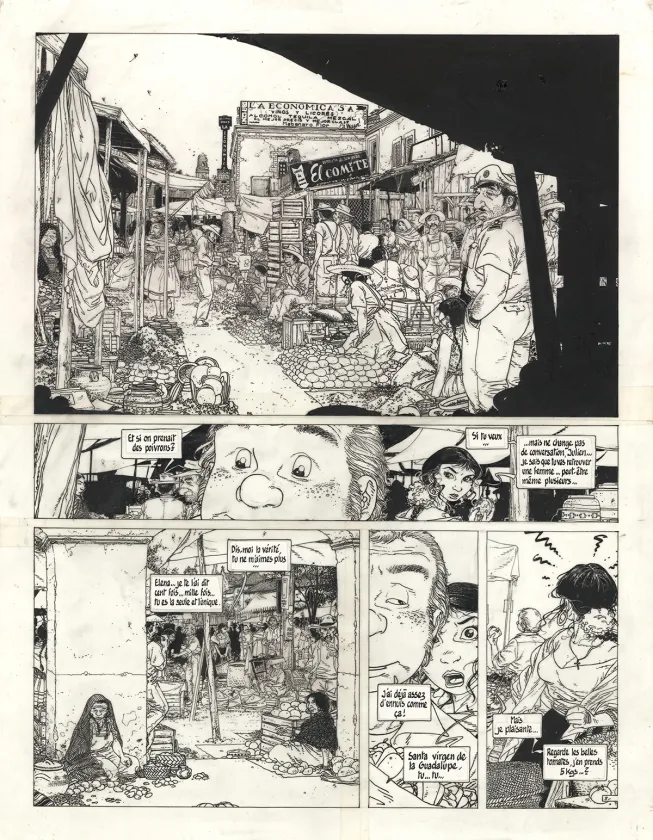 Black and white original page, Julien Boisvert , Jikuri (T.3), Michel Plessix