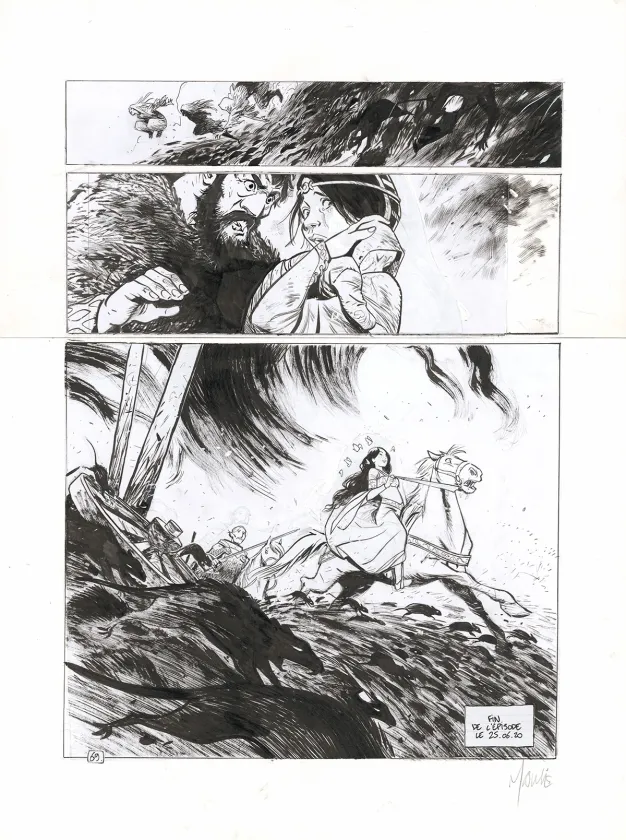 Black and white original page, Ténébreuse, Livre premier (T.1), Vincent Mallié