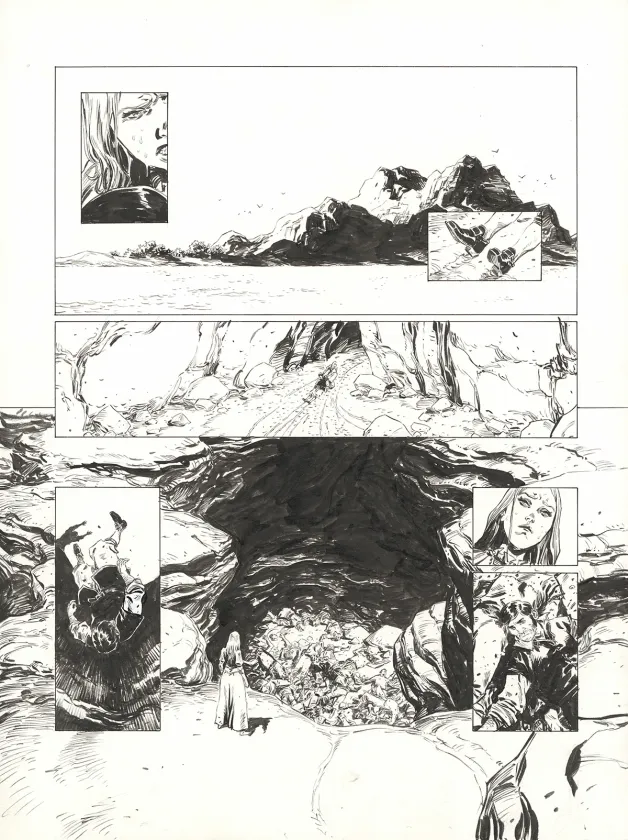 Planche noir et blanc, 1629... ou l'Effrayante Histoire des naufragés du Jakarta, L'île rouge (T.2), Thimothée Montaigne